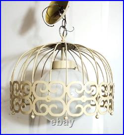 Vintage Mid Century Modern MCM Arthur Umanoff Bird Cage Ceiling Hanging Lamp 15