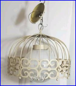 Vintage Mid Century Modern MCM Arthur Umanoff Bird Cage Ceiling Hanging Lamp 15