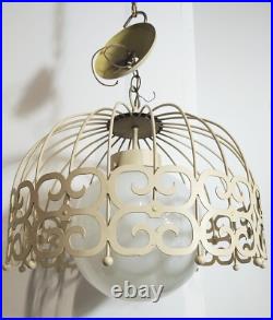 Vintage Mid Century Modern MCM Arthur Umanoff Bird Cage Ceiling Hanging Lamp 15