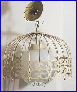 Vintage Mid Century Modern MCM Arthur Umanoff Bird Cage Ceiling Hanging Lamp 15