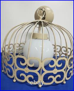 Vintage Mid Century Modern MCM Arthur Umanoff Bird Cage Ceiling Hanging Lamp 15