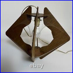 Vintage Mid Century Modern MCM Hanging Swag Light Lamp Wood Paul Secon String