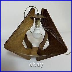 Vintage Mid Century Modern MCM Hanging Swag Light Lamp Wood Paul Secon String