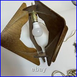 Vintage Mid Century Modern MCM Hanging Swag Light Lamp Wood Paul Secon String