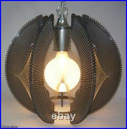 Vintage Mid Century Modern MCM Lucite String Sphere Hanging Lamp