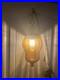 Vintage Mid-Century Modern (MCM) Rich Amber Glass Swag Hanging Pendant Lamp, 16