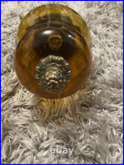 Vintage Mid-Century Modern (MCM) Rich Amber Glass Swag Hanging Pendant Lamp, 16