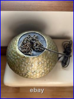 Vintage Mid-Century Modern Metal Light Pendant Hanging Chain Fixture