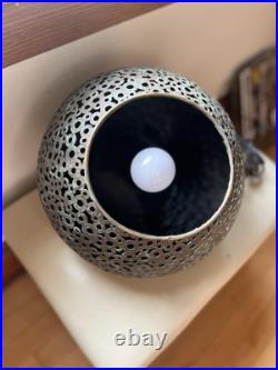 Vintage Mid-Century Modern Metal Light Pendant Hanging Chain Fixture