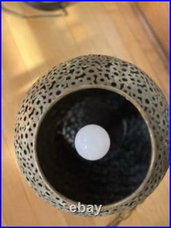 Vintage Mid-Century Modern Metal Light Pendant Hanging Chain Fixture