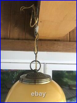 Vintage Mid Century Modern Murano Art Glass Hanging Pendant Light Lamp