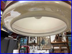 Vintage Mid Century Modern Opaline Striped Pendant Ceiling Light