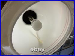 Vintage Mid Century Modern Opaline Striped Pendant Ceiling Light