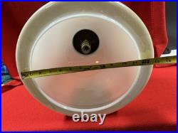 Vintage Mid Century Modern Opaline Striped Pendant Ceiling Light