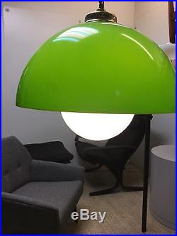 Vintage Mid Century Modern Panton Hanging Acrylic Plexiglass Green Swag Lamp