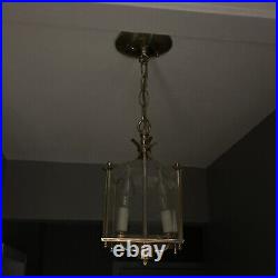 Vintage Mid Century Modern Swag Lamp Hanging Light Pendant Brass Hollywood Boho