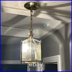 Vintage Mid Century Modern Swag Lamp Hanging Light Pendant Brass Hollywood Boho