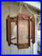 Vintage Mid Century Modern Teak Pendant Light Woven Cane Globe Lamp Modeline Sty