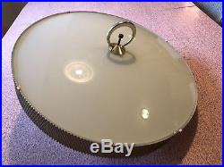 Vintage Mid Century Modern UFO Flying Saucer Hanging Lamp WithRetractable Chord