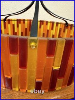 Vintage Mid Century More Fiesta Lucite Acrylic Hanging Light Shade, No Fixture