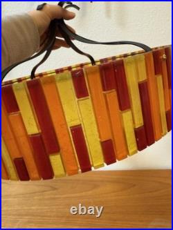 Vintage Mid Century More Fiesta Lucite Acrylic Hanging Light Shade, No Fixture