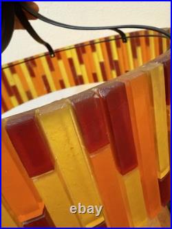 Vintage Mid Century More Fiesta Lucite Acrylic Hanging Light Shade, No Fixture