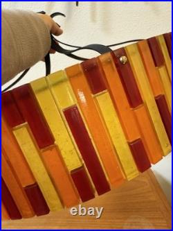 Vintage Mid Century More Fiesta Lucite Acrylic Hanging Light Shade, No Fixture