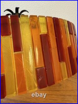 Vintage Mid Century More Fiesta Lucite Acrylic Hanging Light Shade, No Fixture