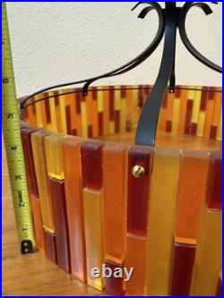 Vintage Mid Century More Fiesta Lucite Acrylic Hanging Light Shade, No Fixture