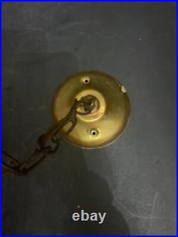 Vintage Mid Century Red and Cream Plastic Hanging Tulip Swag Lamp