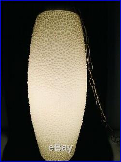 Vintage Mid Century Swag Lamp Large White Beehive Bubble Hanging, Ready To Use