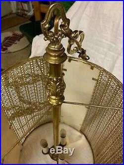 Vintage Mid Century Swag chain hanging light hollywood regency lamp gold metal