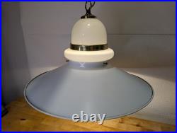 Vintage Mid Century UFO Space Age Saucer Swag Hanging Pendant Light Fixture MCM