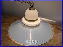 Vintage Mid Century UFO Space Age Saucer Swag Hanging Pendant Light Fixture MCM