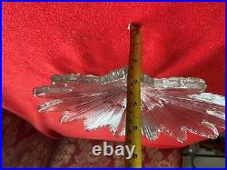 Vintage Mid Century heavy crystal Glass Hanging Dining Light Lamp Star Shade