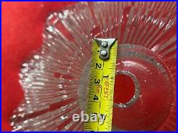 Vintage Mid Century heavy crystal Glass Hanging Dining Light Lamp Star Shade