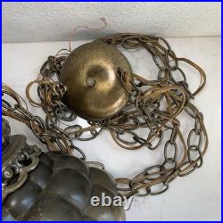 Vintage Mid Mod MCM Hanging Swag Lamps Lights Bubble Glass
