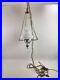 Vintage Milk Glass Hanging Light Hurricane Lamp Farmhouse Brass Wooden Knob