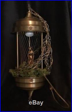 Vintage Mineral Oil Hanging Swag Nude Goddess Lamp Works