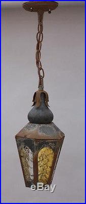 Vintage Moorish Hanging Glass Pendant Lamp Light Lantern Antique Outdoor (5461)