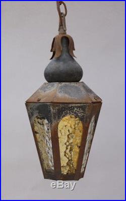 Vintage Moorish Hanging Glass Pendant Lamp Light Lantern Antique Outdoor (5461)