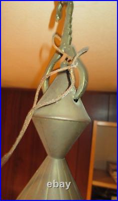 Vintage Moroccan Pierced Brass Pendant Light, Hanging Lantern by Sarna