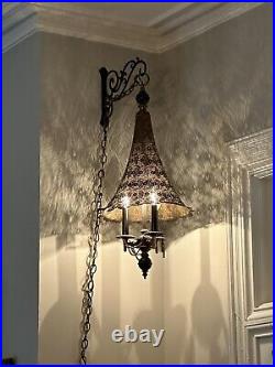 Vintage Moroccan Turkish Pierced Brass Hanging lamps (Set Of 2) Stunning 30 Vintage Moroccan Turkish Pierced Brass Hanging lamps (Set Of 2) Stunning 30