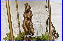 Vintage Motion Oil Rain Lamp Greek nude Goddess Hanging Swag 35 All Original