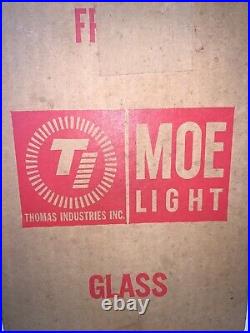 Vintage NOS 1960s Moe Light MCM Pendant Hanging Lamp BURNT ORANGE METAL