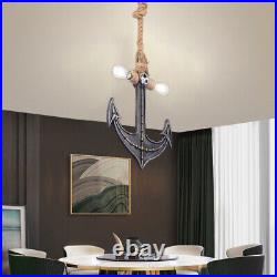 Vintage Nautical Anchor Hanging Ceiling Light 2 Head Pendant Lamp Home Lighting