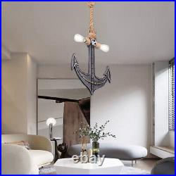 Vintage Nautical Anchor Hanging Ceiling Light 2 Head Pendant Lamp Home Lighting