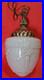 Vintage Neoclassical Milk Glass Swag Pendant Lamp Hollywood Regency Relief