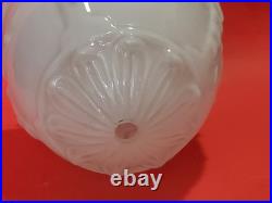 Vintage Neoclassical Milk Glass Swag Pendant Lamp Hollywood Regency Relief