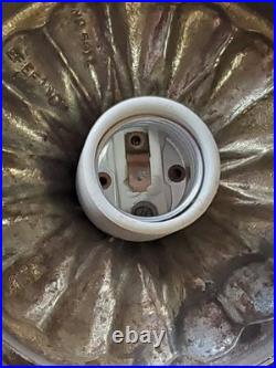 Vintage Neoclassical Milk Glass Swag Pendant Lamp Hollywood Regency Relief